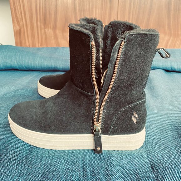Skechers Suede Fur Lined Sneaker Bootie - Picture 7 of 7